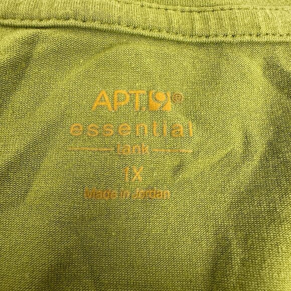 Apt. 9 Essential Green Sleeveless Tank Top 1X Pima Cotton Blend Womens - Picture 3 of 5